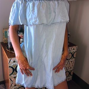Denim off the shoulder dress